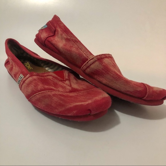 TOMS alpagata canvas loafers in distressed red - Picture 3 of 7